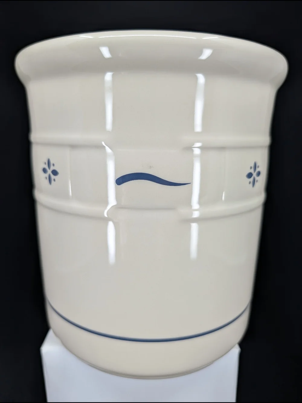 Longaberger Woven Tradition Classic Heritage Blue 2-Quart Utensil/Pickling Crock